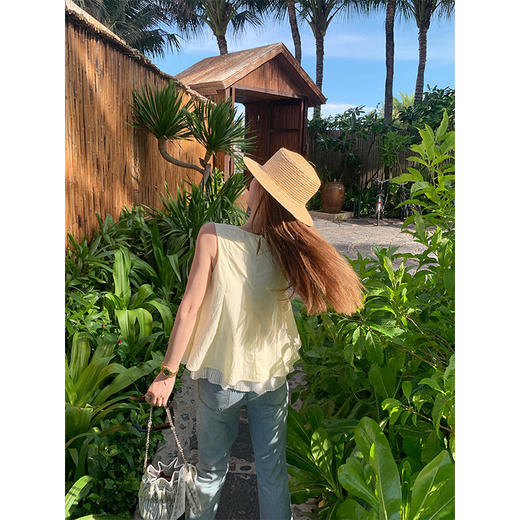 【149元任选2件】最后一波现货！韩系双层褶皱下摆背心无袖上衣 商品图4