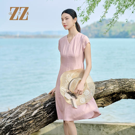 佐尔美时尚气质简约桑蚕丝连衣裙女M52LS26 商品图4