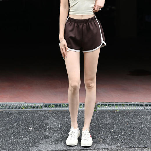 beemen夏日健身必备高腰透气撞色瑜伽短裤女运动休闲百搭 商品图0