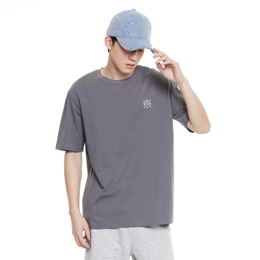 GXG男装夏季休闲百搭上衣男士纯棉创意字母印花短袖t恤K&C 商品图5