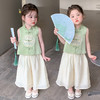 【立领汉服设计，时尚又经典！】女童立领汉服阔腿裤套装 夏季新款时尚小女孩洋气两件套 中小童套装-QQ 商品缩略图0