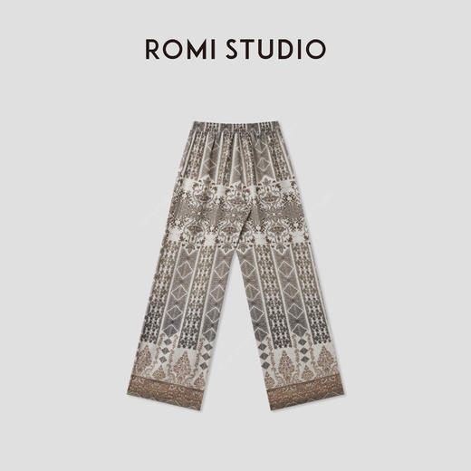 ROMI STUDIO“复古休闲”亚麻天丝混纺民族风轻薄休闲裤 RWCRX04040【发货时间：25-30天】 商品图1