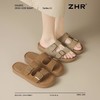 ZHR则则反绒牛皮勃肯拖鞋女外穿夏季百搭半拖勃肯鞋女沙滩凉拖鞋 商品缩略图0