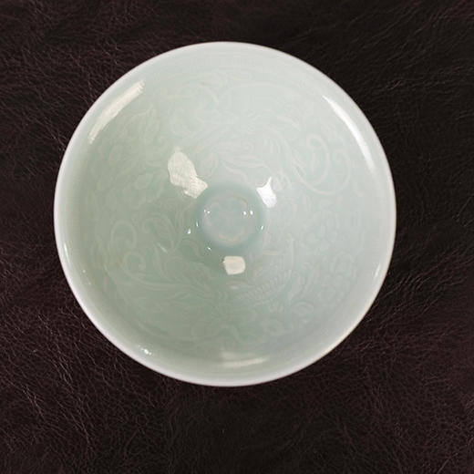 倚云煮泉内模印凤凰斗笠米黄釉 商品图2