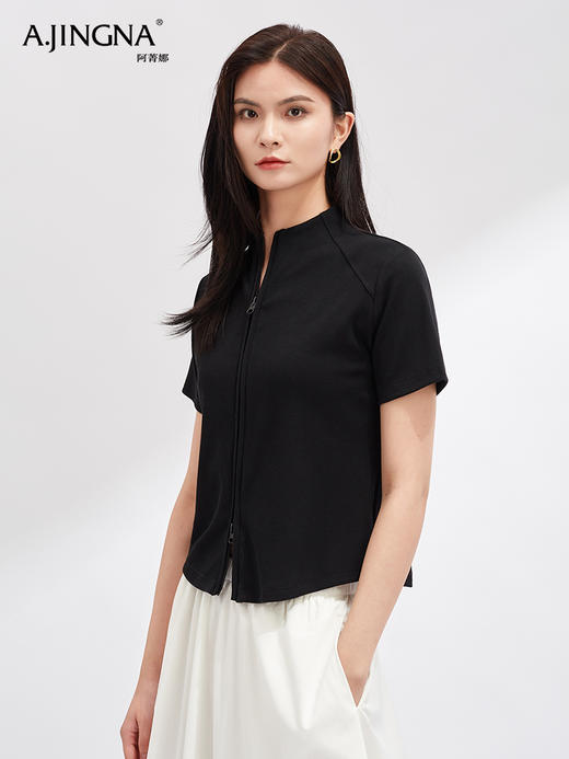 【自在舒适】阿菁娜夏季设计感解构收腰显瘦开衫F30X318009 商品图3