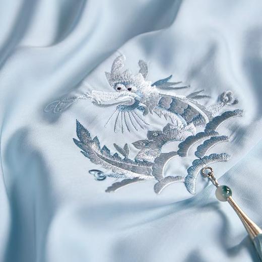 梦洁 天丝棉水洗有机纯蚕丝夏被：中国 蒸蒸日上（柔蓝) 商品图4