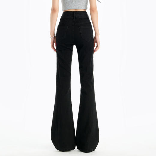 罗蒙女士牛仔裤四季休闲百搭女长裤微喇时尚通勤裤子高腰显瘦牛仔裤 商品图3