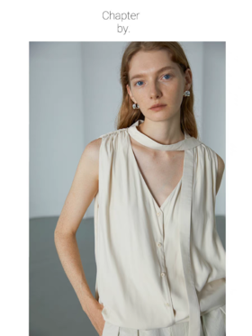 Chapter by/CBS23S29/领条装饰抽皱无袖上衣