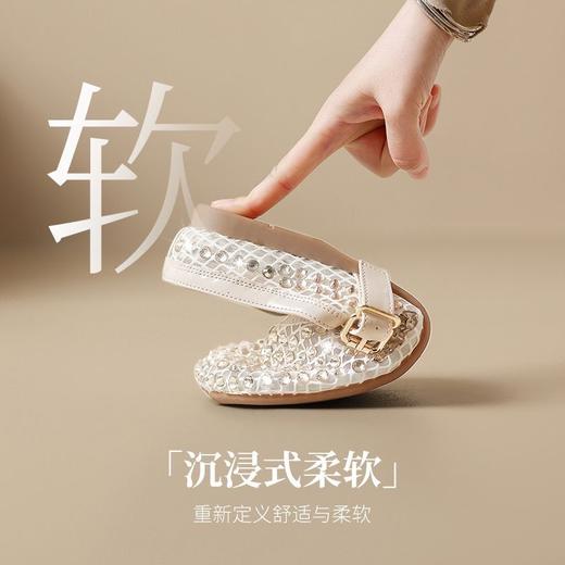 ZHR水钻透气玛丽包头拖鞋2025新款平底夏季外穿懒人优雅单鞋法式 商品图3