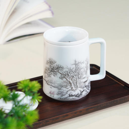 昌南大师景德镇陶瓷《瑞雪兆丰年》茶水分离杯 商品图3