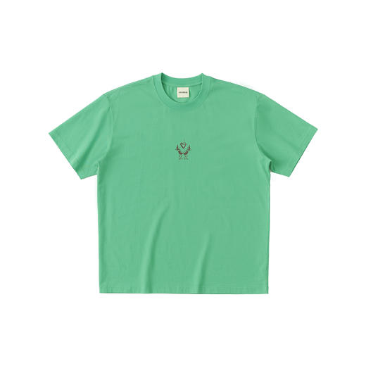 吃茶去chichaqu2025新款全棉圆领短袖T恤男女宽松印花葫芦的心 商品图4