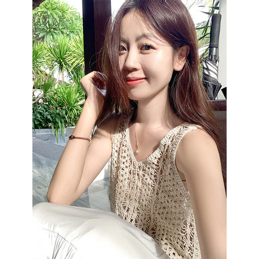 <曾小咸推荐>镂空针织背心罩衫白色半身裙 商品图1