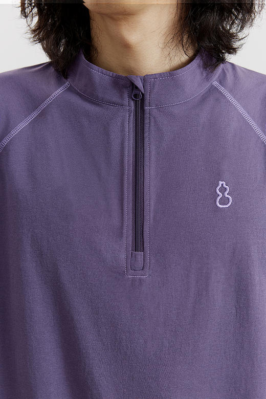 吃茶去chichaqu25明线速干吸湿排汗棉感防晒轻量立领T恤运动户外 商品图1