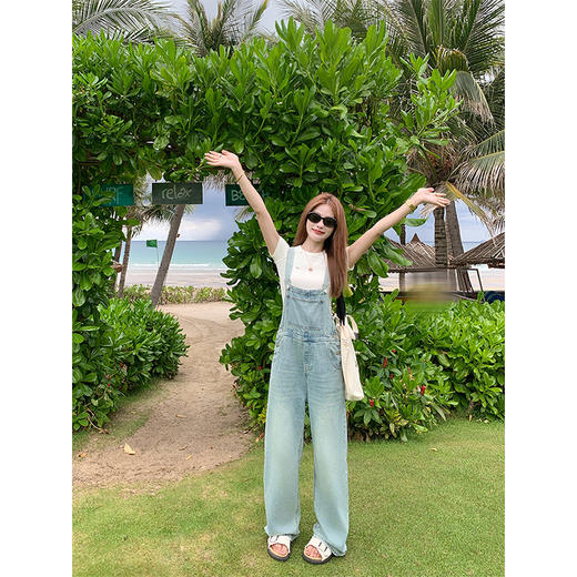 <曾小咸推荐>盐系复古减龄牛仔背带裤 日常219.99 立减120 秒杀99.99！ 商品图4