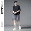 PINLI品立2025春夏新款男士渐变条纹直筒短裤潮牌休闲宽松五分裤B252117018 商品缩略图1