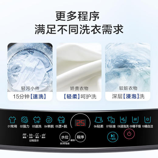 海尔（Haier）波轮洗衣机小型全自动家用 8公斤 宿舍出租房神器 商品图7
