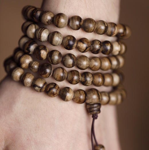 【青山精选】8mm108颗 虎斑纹 马泥涝手串  32.1g c0013 商品图0