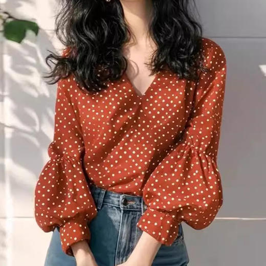 裁缝学苑AQ474V领灯笼袖衬衫纸样女装衬衣上衣服装打板版型图纸 商品图1