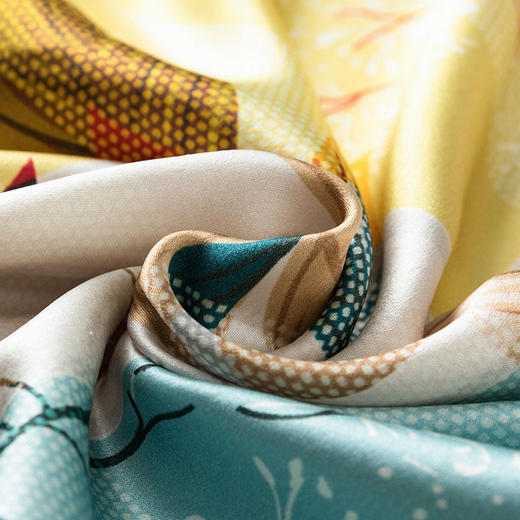 丁摩桑蚕丝针织T恤薄款圆领真丝上衣女印花短袖套头衫ALJ62535 商品图4