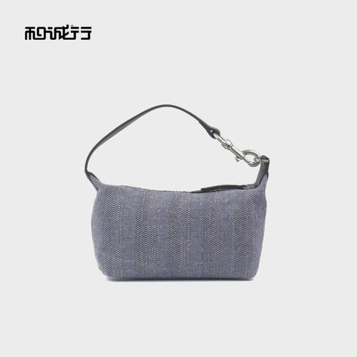 和诚行 2025新款牛皮拼接编织女包韩系休闲百搭单肩腋下包4180111 商品图0
