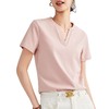 丁摩 80s双面丝光棉T设计感短袖T恤女夏季正肩合身V领纯色上衣挺括体恤5ZF-  M674 商品缩略图4