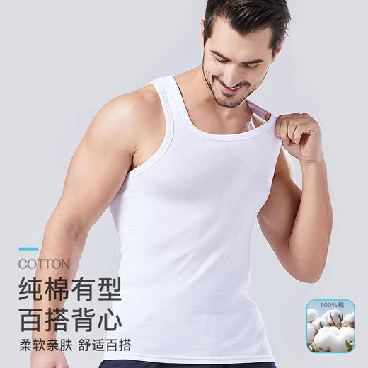 【清仓29.9元2件】夏季男士纯棉背心 圆领运动单穿修身工字背心 商品图1
