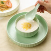 【竖纹系列餐具】ins奶油风陶瓷米饭碗家用吃饭碗小号面碗碗勺 商品缩略图0