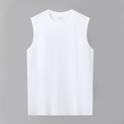 百媚生 220g纯棉无袖背心男士T恤休闲运动上衣XW640 商品图8