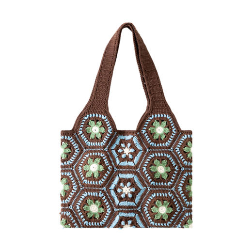 苏苏姐家岩彩拼花包手工DIY钩针编织4股棉毛线团自制包包材料包 商品图5