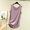 丁摩 莫代尔背心女夏季薄款宽松中长款打底衫内搭大码无袖纯色上衣5ZF-2203 商品缩略图3