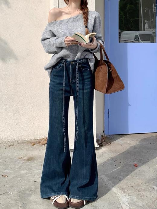 <曾小咸推荐>【腿精秘器】绑带微喇阔腿牛仔裤  商品图7