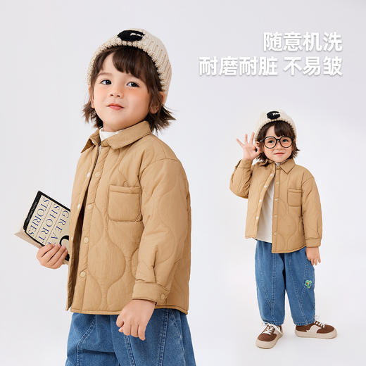 嘟嘟家男童棉服冬季女童外套翻领秋冬保暖宝宝夹克冬装儿童童装潮 商品图3