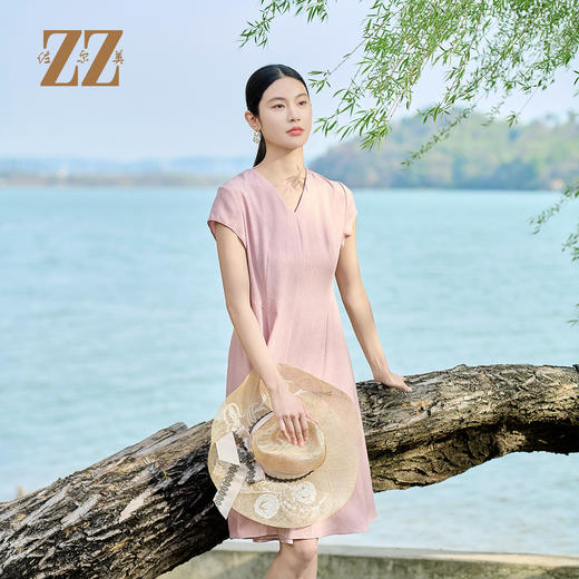 佐尔美时尚气质简约桑蚕丝连衣裙女M52LS26 商品图2