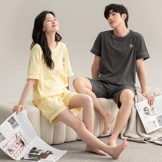 雀说 情侣睡衣夏季纯棉男款女士夏款 商品图9