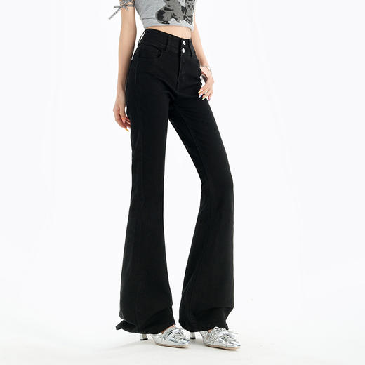 罗蒙女士牛仔裤四季休闲百搭女长裤微喇时尚通勤裤子高腰显瘦牛仔裤 商品图2