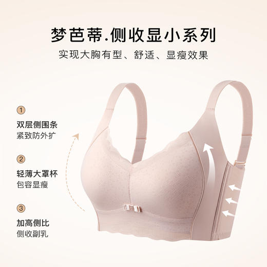 【大胸显瘦显胸小】时尚蕾丝轻薄透气内衣女侧收防垂防外扩文胸罩漫意无痕 商品图1
