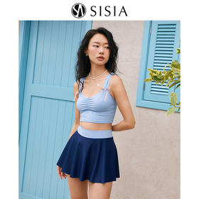 sisia2025新款泳衣女夏高级感海边度假性感绝美温泉裙式分体泳衣SWT24-07A