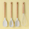 【榉木大白硅胶铲勺】硅胶锅铲勺子煎铲套装榉木手柄不粘锅可用耐高温汤勺饭勺厨房用品 商品缩略图1
