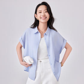 觅槿天丝亚麻短袖衬衫 优雅 简约 随行 舒爽自在 4色可选 MY2521