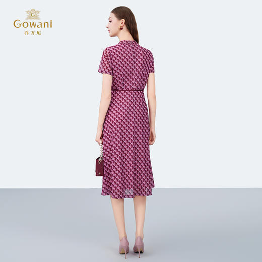 乔万尼2025新款收腰菱格时尚都市显瘦连衣裙ED2E418 商品图4