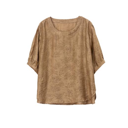 中年妈妈薄款冰丝女夏季新款宽松大码遮肚子显瘦休闲上衣   HPT-YJT5515 商品图5