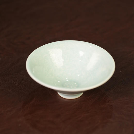 倚云煮泉 内模印 龙纹 青釉 斗笠杯 商品图1