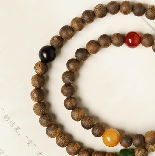 【青山特惠】6mm 55颗 绿棋楠 【华蓉】沉香双圈手链 c28 商品图4