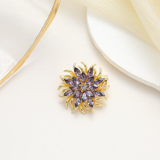 雀说 【3个】胸针无痕固定扣高档女花朵金色防走光胸针071 商品图3