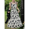 【6折秒杀】鹿向南「蔷薇午后」优雅白底黑花碎花吊带连衣裙夏季新款长裙女款L55992 商品缩略图4