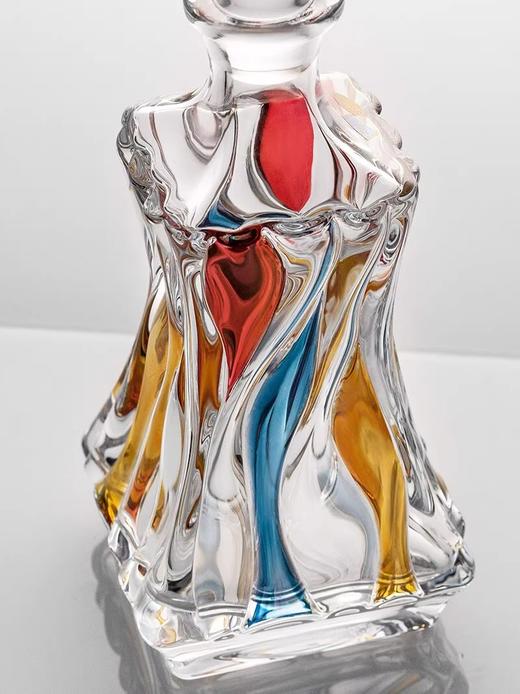 捷克进口BOHEMIA水晶玻璃 竹子威士忌洋酒具酒樽手工彩色高档酒瓶波西米亚彩色竹子酒樽800ml 商品图4