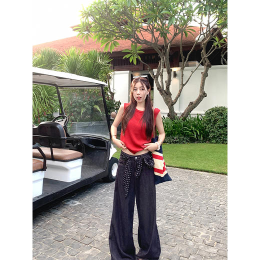 <曾小咸推荐>圆领针织吊带背心后背开叉 商品图4