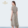 乔万尼新品法式V领印花收腰中长连衣裙ED2E488 商品缩略图3