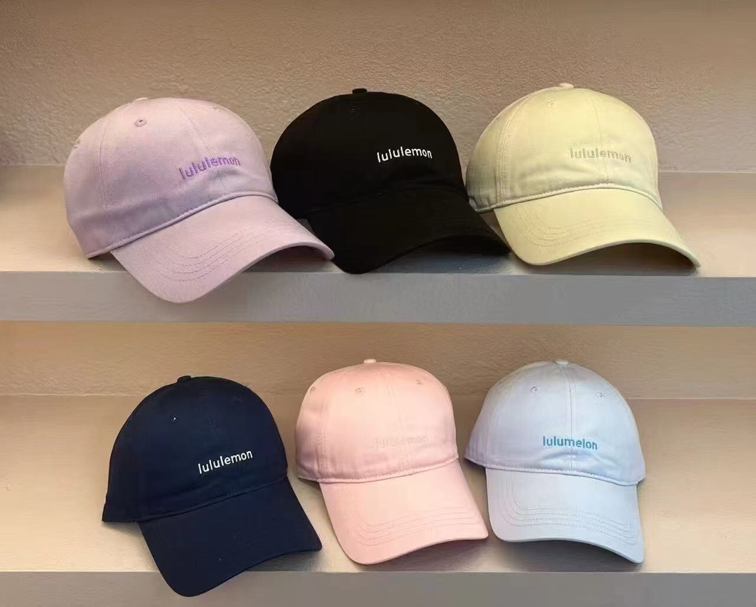 原单，lulu字母刺绣软顶棒球帽