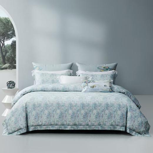 梦洁 天丝棉四件套睡莲印象（绿） 商品图0